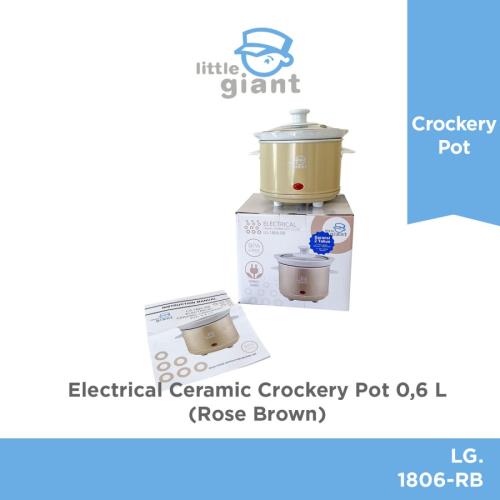 Electrical Ceramic Crockery Pot 0,6 L Rose Brown, No Palet Kayu