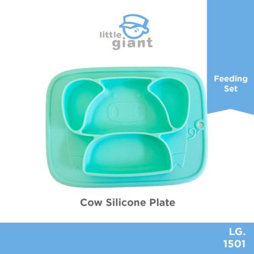 Cow Silicone Plate - Green