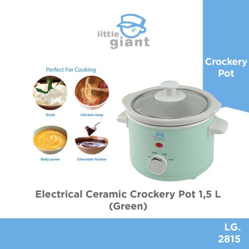 Electrical Ceramic Crockery Pot 1,5 L - Green, No Palet Kayu