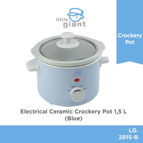 Electrical Ceramic Crockery Pot 1,5 L - Blue, No Palet Kayu